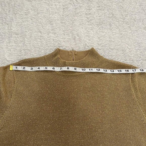 Draper's & Damon's Shimmer Mock Neck Blouse Shimmer Size Large - Picture 15 of 15